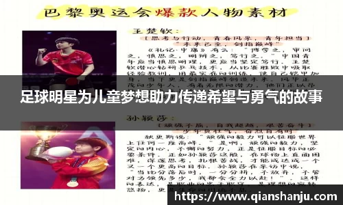 足球明星为儿童梦想助力传递希望与勇气的故事